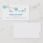 名刺を呼ぶ青い花/ コーリングカード (正面/裏面)