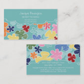 名刺を呼んでいるかわいい花お母さんか親 コーリングカード (正面/裏面)