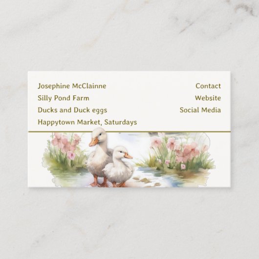 名刺を売るアヒルの卵 名刺 (正面)
