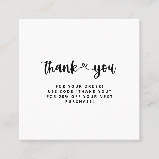 名刺を差し込んでくださり、ありがとうございます スクエア名刺 (正面)