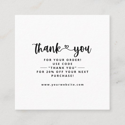 名刺を差し込んでくださり、ありがとうございます スクエア名刺 (正面)