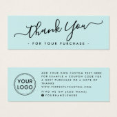 名刺を挿入したアクア感謝していブルーのビジネスロゴ (正面&裏面)