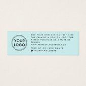 名刺を挿入したアクア感謝していブルーのビジネスロゴ (裏面)