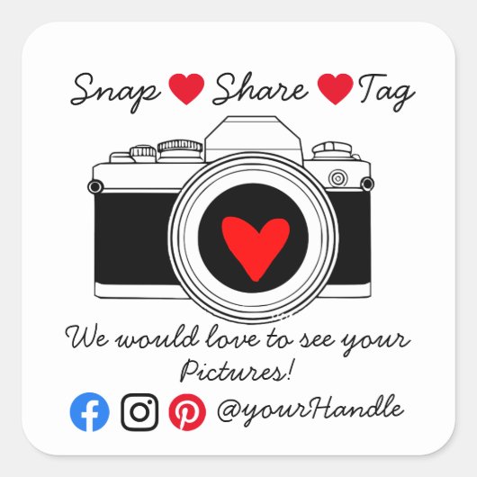 名刺を挿入するBusiness Snap共有感謝していラベル スクエアシール (正面)