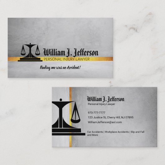 名刺を掲げる人身傷害弁護士 名刺 (正面/裏面)