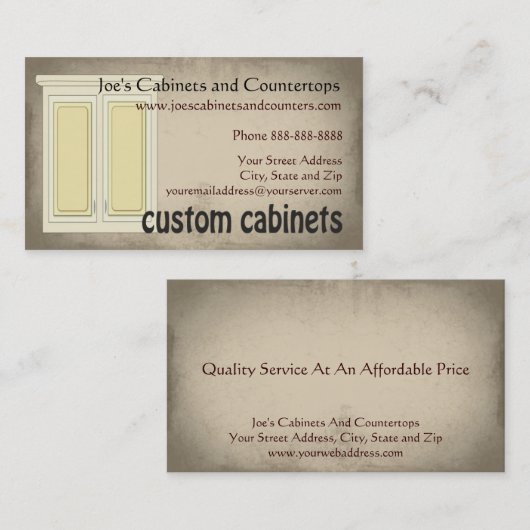 名刺を改造するキャビネットのカウンタートップ 名刺 (正面/裏面)