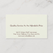 名刺を改造するキャビネットのカウンタートップ 名刺 (裏面)