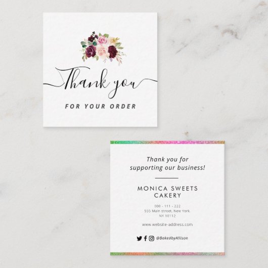 名刺を書いてくれてありがとう スクエア名刺 (正面/裏面)