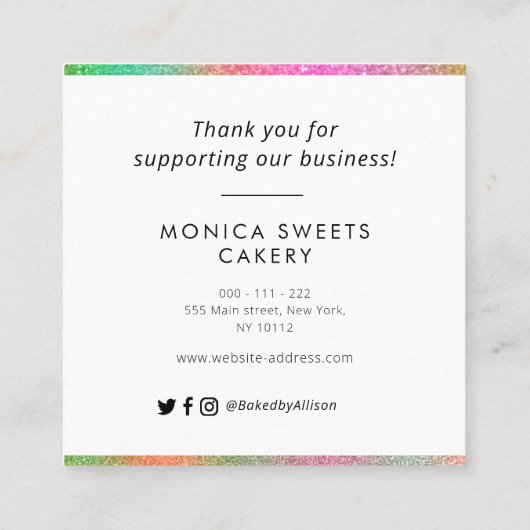 名刺を書いてくれてありがとう スクエア名刺 (裏面)