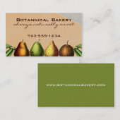 名刺を焼くぼろぼろのシックなヴィンテージのナシのフルーツ 名刺 (正面/裏面)