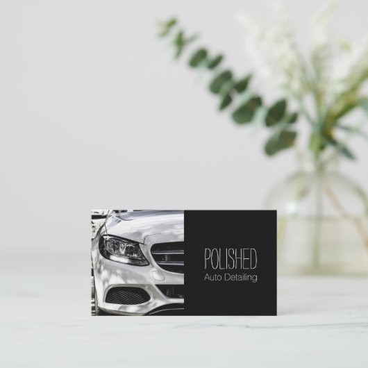 名刺を自動詳細化する自動車サービス 名刺 (スタンド正面)
