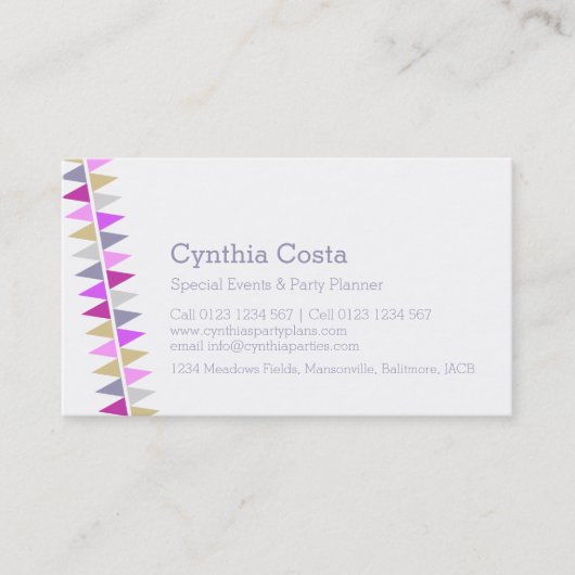 名刺を計画している旗布の旗のパーティーのイベント 名刺 (正面)