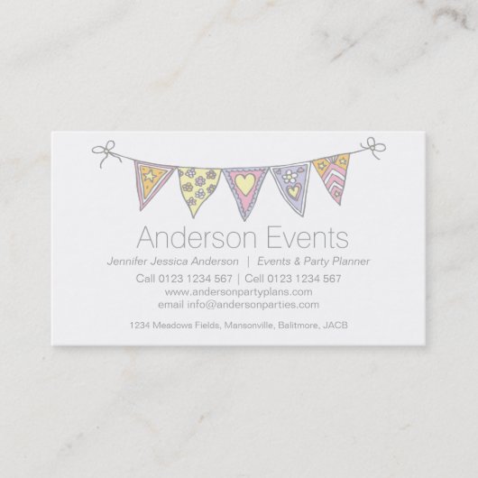 名刺を計画するバントの描かれたパーティーのイベント 名刺 (正面)