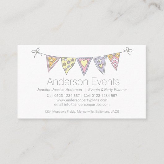 名刺を計画するバントの描かれたパーティーのイベント 名刺 (正面)