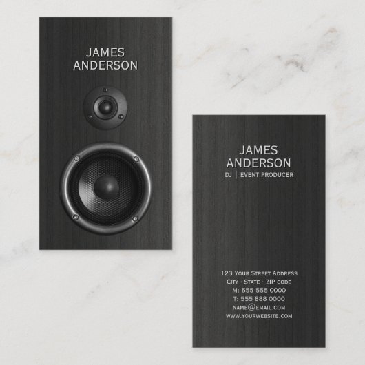 名刺を計画する音楽スピーカーDJのイベント 名刺 (正面/裏面)