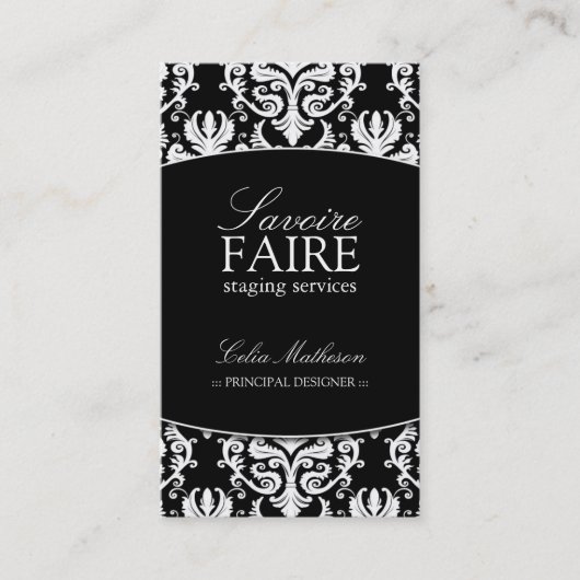 名刺を設計しているインテリア 名刺 (正面)