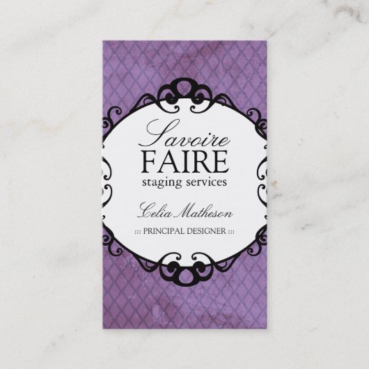 名刺を設計している上品なインテリア 名刺 (正面)