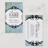 名刺を設計している上品なダマスク織のインテリア 名刺 (正面/裏面)