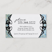 名刺を設計している上品なダマスク織のインテリア 名刺 (裏面)