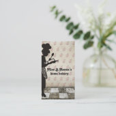 名刺を調理するヴィンテージのシェフのシルエットのベーキング 名刺 (スタンド正面)