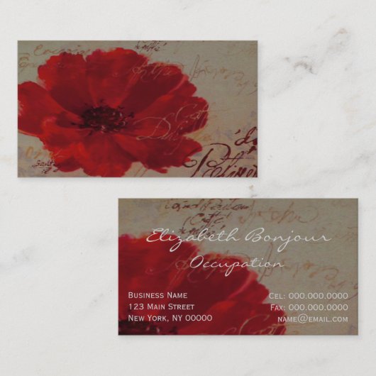 名刺を赤で表示 名刺 (正面/裏面)