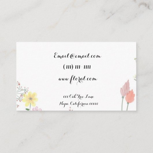 名刺を開花します 名刺 (裏面)