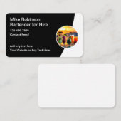 名刺を雇うための上品なバーテンダー 名刺 (正面/裏面)