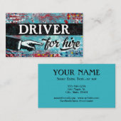 名刺を雇うドライバー – 青い赤 名刺 (正面/裏面)