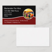 名刺を雇うモダンクールバーテンダー 名刺 (正面/裏面)