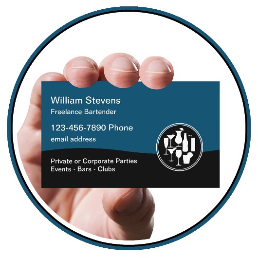 名刺を雇うモダンバーテンダー 名刺