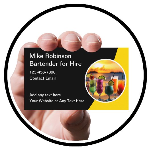名刺を雇う熱帯性のバーテンダー 名刺