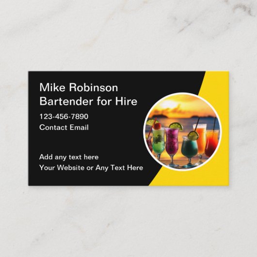 名刺を雇う熱帯性のバーテンダー 名刺 (正面)