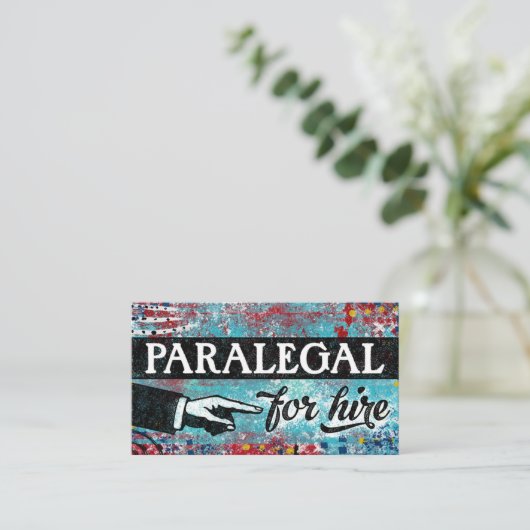 名刺を雇うParalegal - Blue Red 名刺 (スタンド正面)
