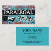名刺を雇うParalegal - Blue Red 名刺 (正面/裏面)