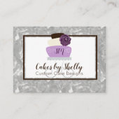 名刺を飾るエレガントな花のケーキ 名刺 (正面)