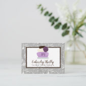 名刺を飾るエレガントな花のケーキ 名刺 (スタンド正面)