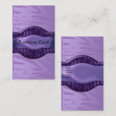 名刺アフリカエレガント紫色の金属フローラ 名刺 (正面/裏面)