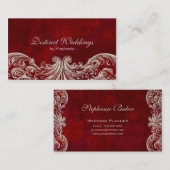 名刺アンティークバラウェディングプランナー赤 名刺 (正面/裏面)