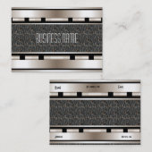 名刺アールデコブラッククリームレザー 名刺 (正面/裏面)