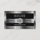 名刺アールデコブラックシルバークローム 名刺 (正面)