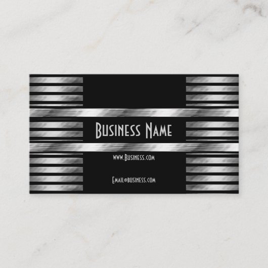 名刺アールデコブラックシルバー 名刺 (正面)