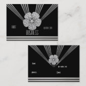 名刺アールデコブラックストライプダイヤモンドジュエル 名刺 (正面/裏面)