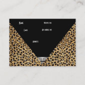 名刺アールデコ白黒ヒョウ皮 名刺 (裏面)