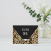 名刺アールデコ白黒ヒョウ皮 名刺 (スタンド正面)