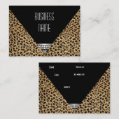 名刺アールデコ白黒ヒョウ皮 名刺 (正面/裏面)