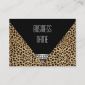 名刺アールデコ白黒ヒョウ皮 名刺 (正面)