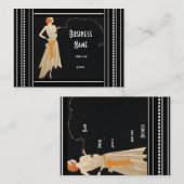 名刺アールヌーボーデコファッション エレガント 名刺 (正面/裏面)