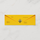 名刺イエローアールデコ金ゴールド玉皮 スキニー名刺 (裏面)