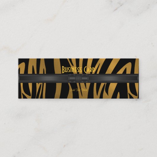 名刺エキゾチックなアフリカのゼブラ金ゴールド2 スキニー名刺 (正面)