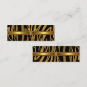 名刺エキゾチックなアフリカのゼブラ金ゴールド スキニー名刺 (正面/裏面)